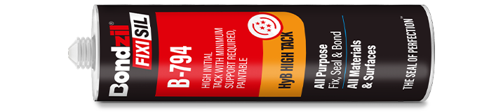 Bondzil B-794 hybrid HT silicone sealant cartridge for sealing and bonding in the building and construction industry, joints in bathroom and kitchens
