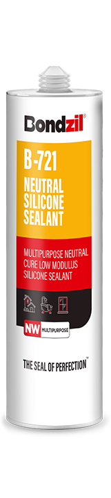 B-721 neutral silicone sealant for sanitary applications, panel stiffener, construction materials including glass, aluminium, steel, granite, concrete, briick and plastic
