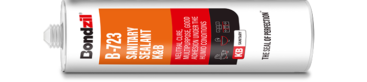 Bondzil B-723 neutral sanitary silicone sealant cartridge for bathtubs, shower, sinks, tiles, walls joints