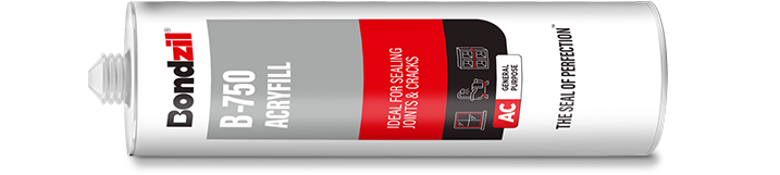 Bondzil B-750 acryfill silicone sealant cartridge for ventilation grills, door-window frames, ceiling and wall joints