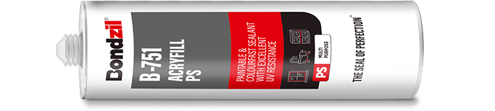Bondzil B-751 acryfill plus silicone sealant cartridge for joints between windowsills, brickwork, skirting board and floor
