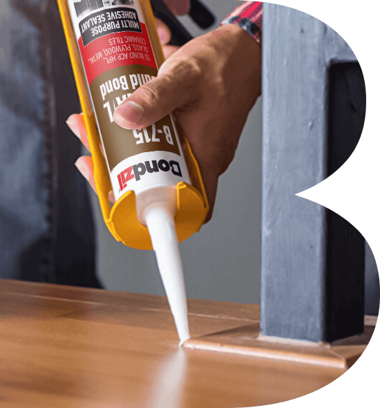 Silicone sealant to apply on wood and joint the furniture piece together